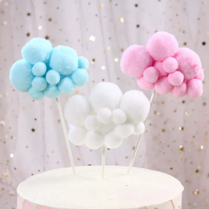 Rojstni dan Torta Decor svate, dekoracijo rekviziti 3D oblak Torto Ponaredek Cotton Candy pribor Mehko Brstenje Velik Oblak rekviziti