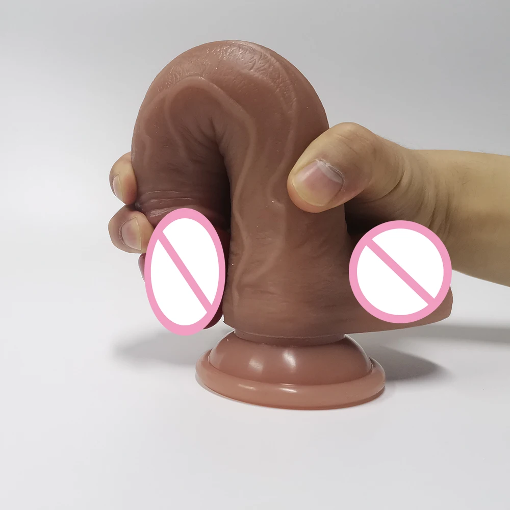 Silikonski Realističen Dildo za Ženske Velik Sesalni Penis Ponaredek Samice Masturbacija Sex Igrače Erotična Lezbični Seks Odraslih Stroj