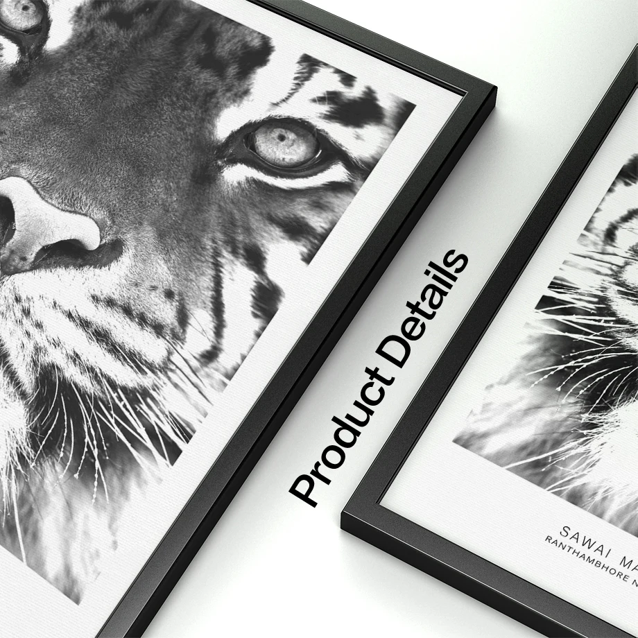 COLORFULBOY Tiger Črno Belo Fotografijo Živali Plakat Nordijska Platno Umetniško Tiskanje Slik Na Steno dnevne Sobe Umetniške Slike Doma Dekor