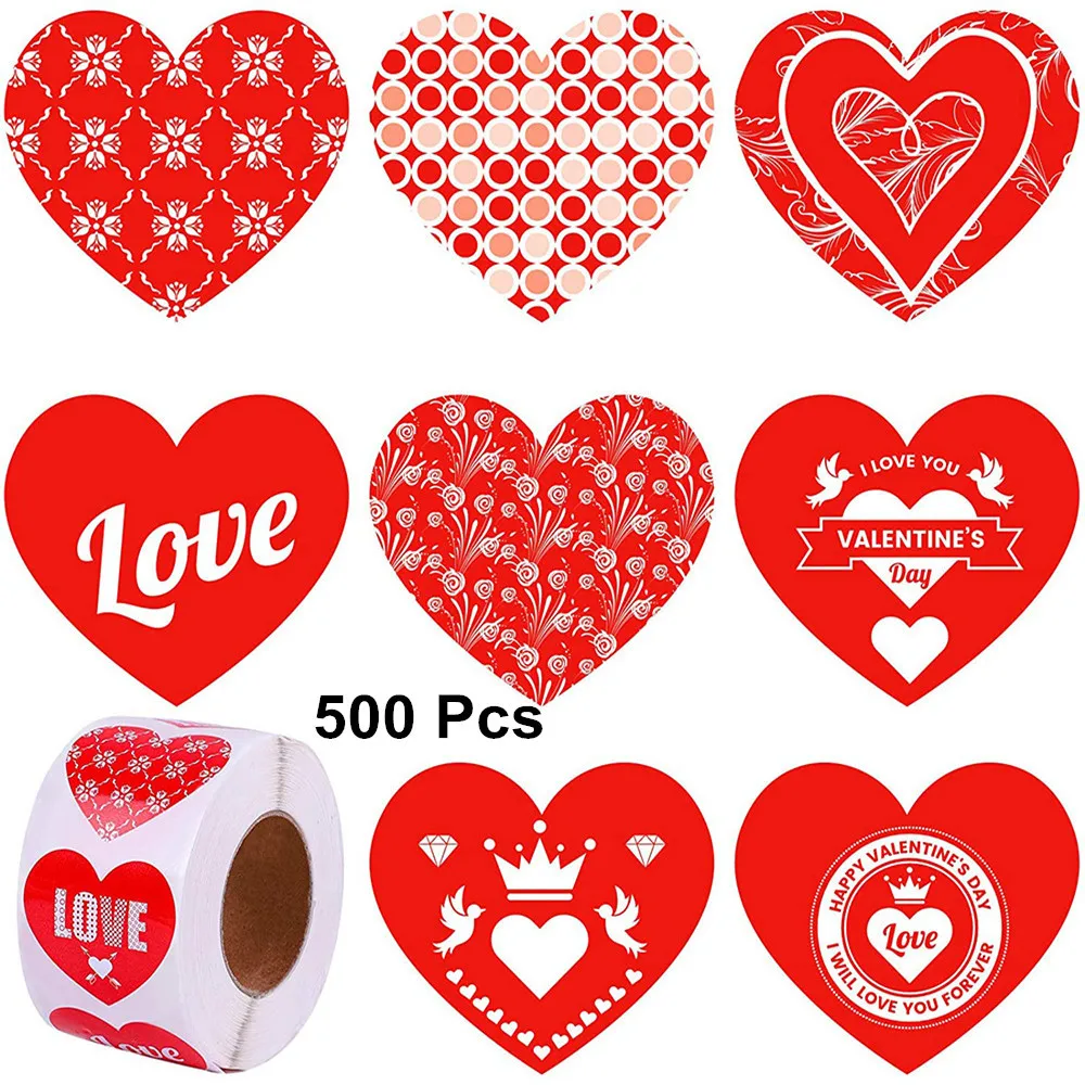 500pcs Valentinovo Nalepke Darila Polje Oznake Dekor Candy Bag Pečatne Nalepke, Poročna Vabila Nalepke Papir, Samolepilne Etikete