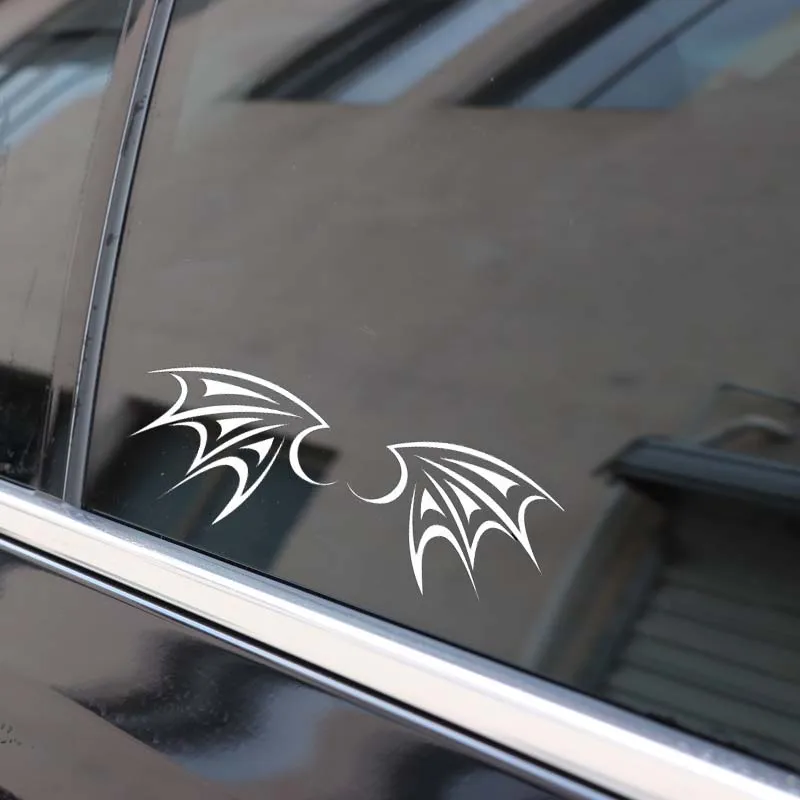YJZT 11.6*4,2 CM Avto Nalepke Majhne Lep Devils' Krila Silhoutte Nalepke Modni Design Black/Silver, ki Zajemajo Telo, C20-1449
