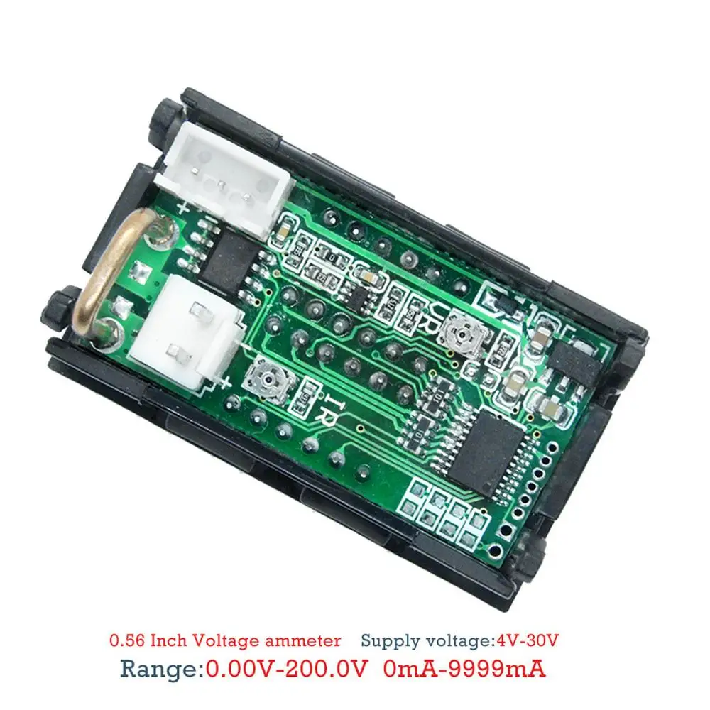 0.28 Palčni Digitalni DC Voltmeter Ampermeter 4 Bit 5 Žic DC 200V 10A, Napetost Tekoči Meter Napajanje Rdeča Modra LED Dual Display