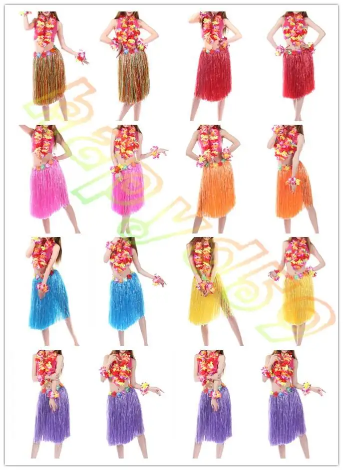 12sets 60 CM 6PCS/set Plastičnih Vlaken Ženske Travo Krila Hawaiian Hula Krila nastavite navijačice kostume Dame Oblačenja Up
