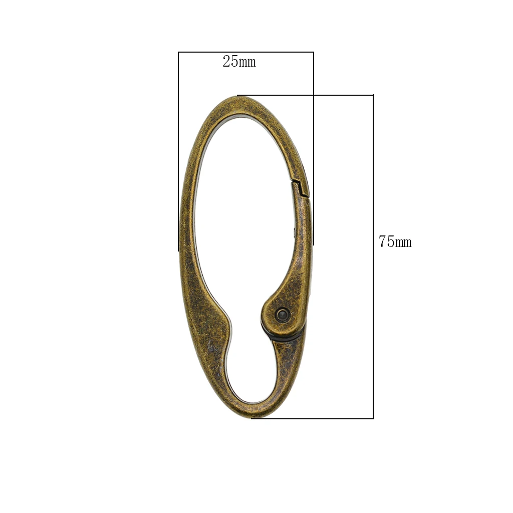 2 Pieces Vintage Oval Retro Spring Snap Hook Clip Key for Handbag