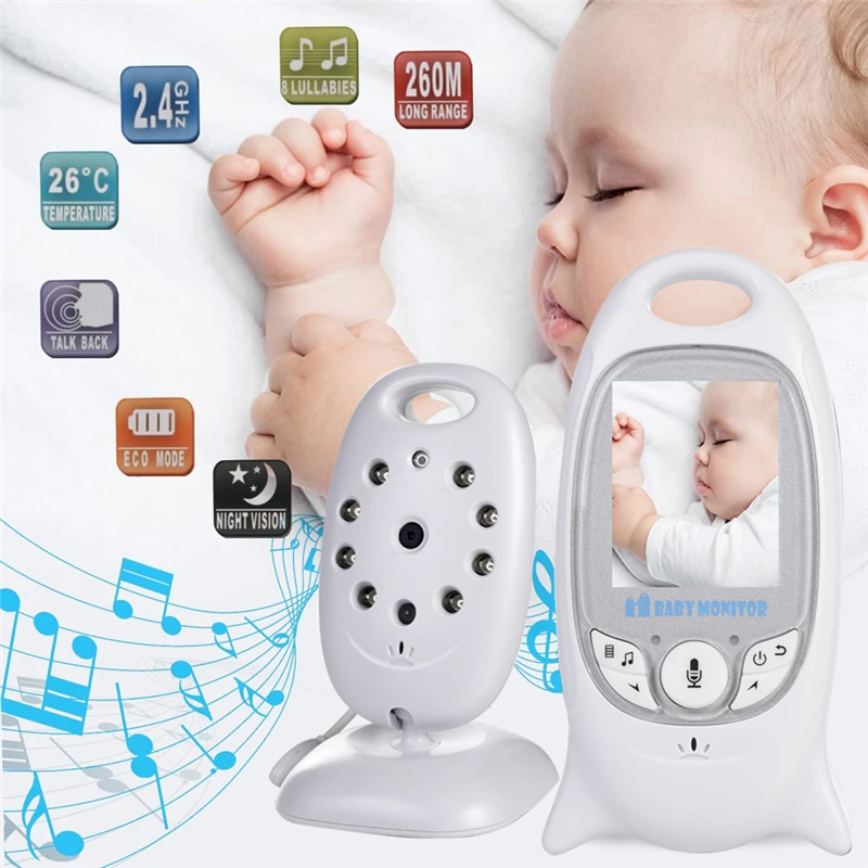 Baby Monitor 2 palca BeBe Baba Elektronska Varuška Radio Video Varuška Fotoaparat Night Vision Nadzor Temperature 8 Lullaby PM030