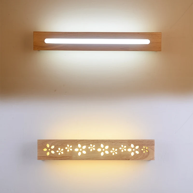Sodobne rov led stenske luči, svetlobna telesa lesa + akril odtenek, površina steno vgrajena lučka spalnica Ogledalo prednja luč