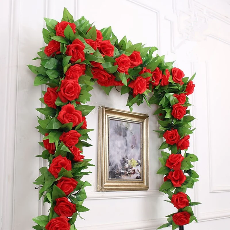240 cm simulirani rose rattan svileno krpo pohištvo dekoracija poroka arch avto ponaredek dekoracijo cvet Ratana