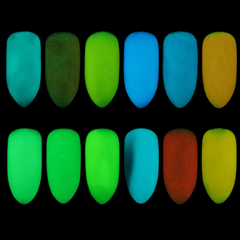 Neon, Fosfor Fluorescentna Nohtov Pigment Bleščice v Prahu Za Manikuro Dekoracijo Nohtov Art v Prahu Žareti V Temno 1g