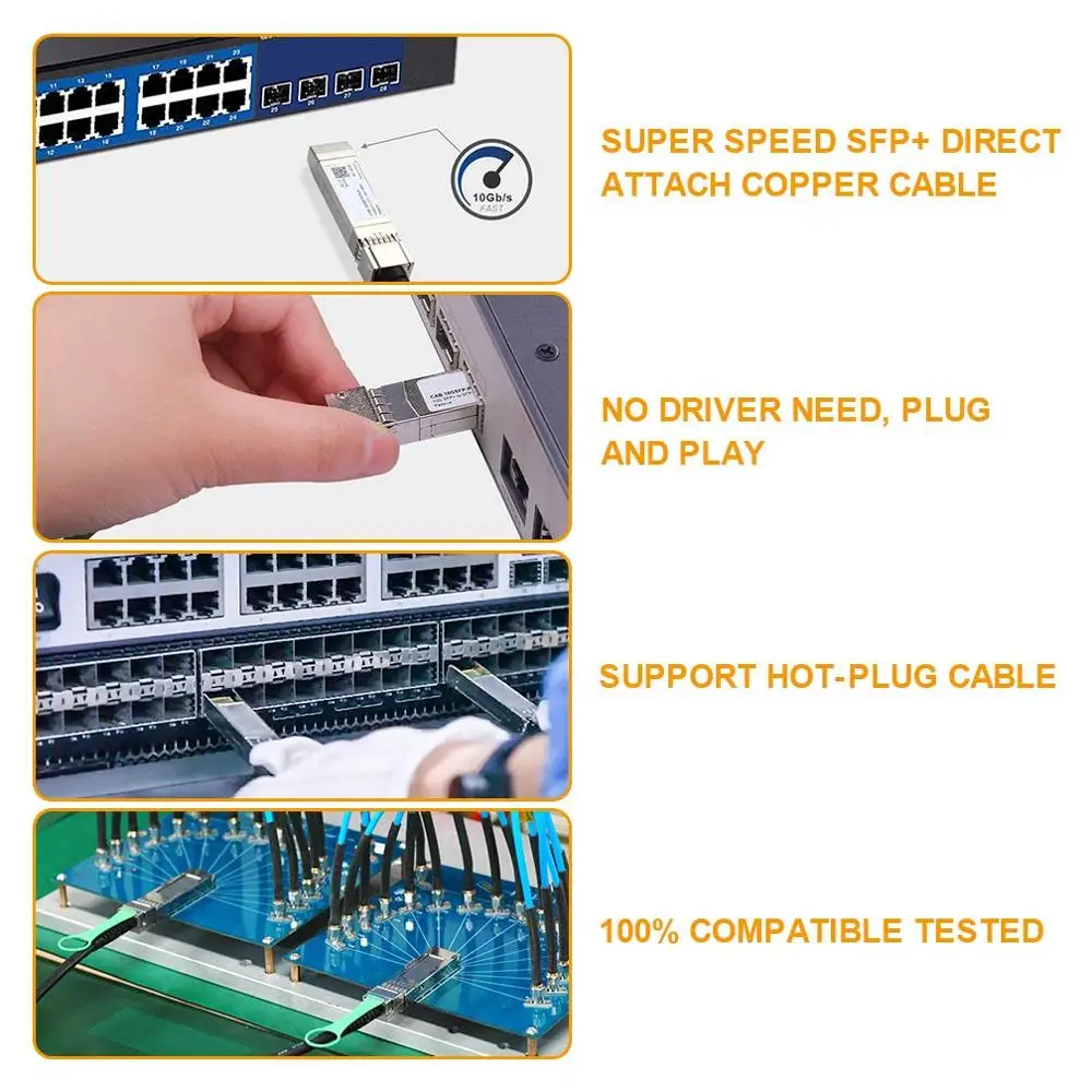 3Meters,Za Intel,XDACBL3M 10G Base-Cu Baker RJ45 SFP+ DAC Twinax Kabel
