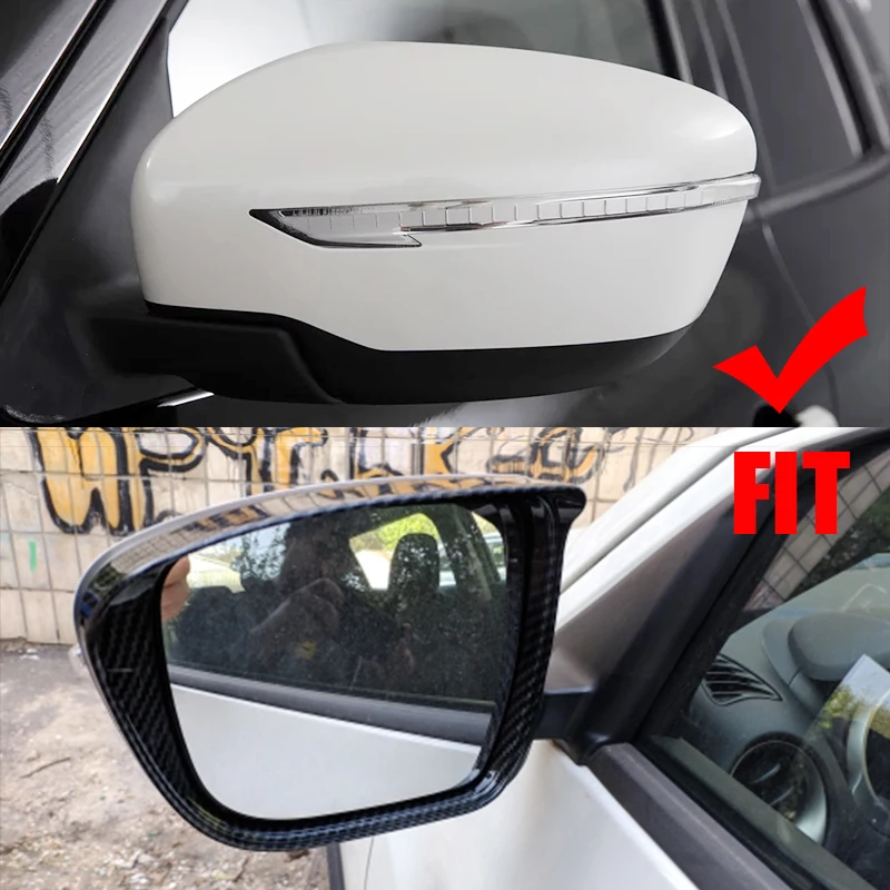 Za Nissan Pathfinder 2017-2020 ABS Ogljikovih vlaken Avto rearview mirror blok dež obrvi Kritje Trim avto styling pribor 2pcs