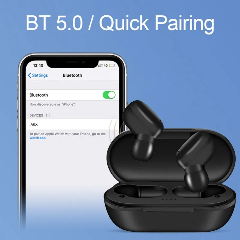 A6X TWSearphone Bluetooth Slušalka 5.0 TWS Slušalke Dsp Zmanjšanje Hrupa Mini Slušalke IPX5 Nepremočljiva Čepkov Touch -Control Earset