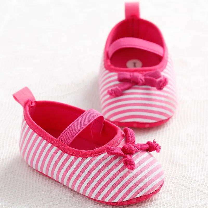 Ženski otroka 0-1 let prugasta princesa čevlji mehko dno baby toddler čevlji