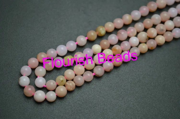 4 mm Naravnih Pink Opal Kamen Krog Svoboden Biseri 5 pramenov na veliko Brezplačna dostava