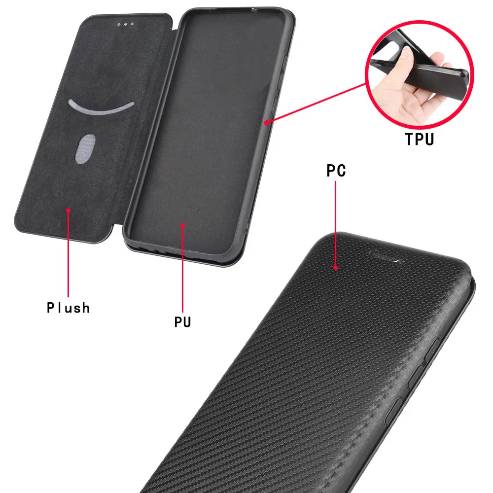 Za Nokia 8.3 Primeru Luksuznih Flip Iz Ogljikovih Vlaken Kože Magnetni Adsorpcije Zaščitno Ohišje Za Nokia 8.3 Nokia8.3 Telefon Vrečke