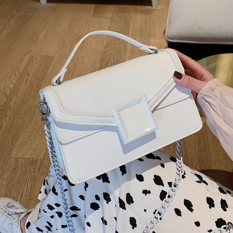 Elegantni Ženski Square Tote vrečko 2020 Moda New Visoke Kakovosti PU Usnja Ženske Oblikovalec Torbici Verige Ramenski Messenger Bag