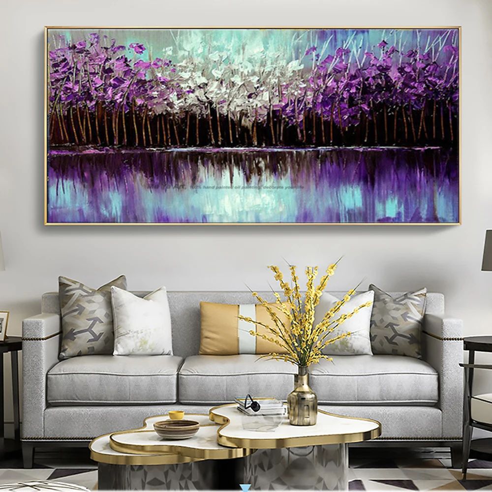 Povzetek platno slikarstvo dekorativne slike platno art moderne umetnosti za domačo steno dekor slikarstvo vijolično Ročno umetnost dnevna soba