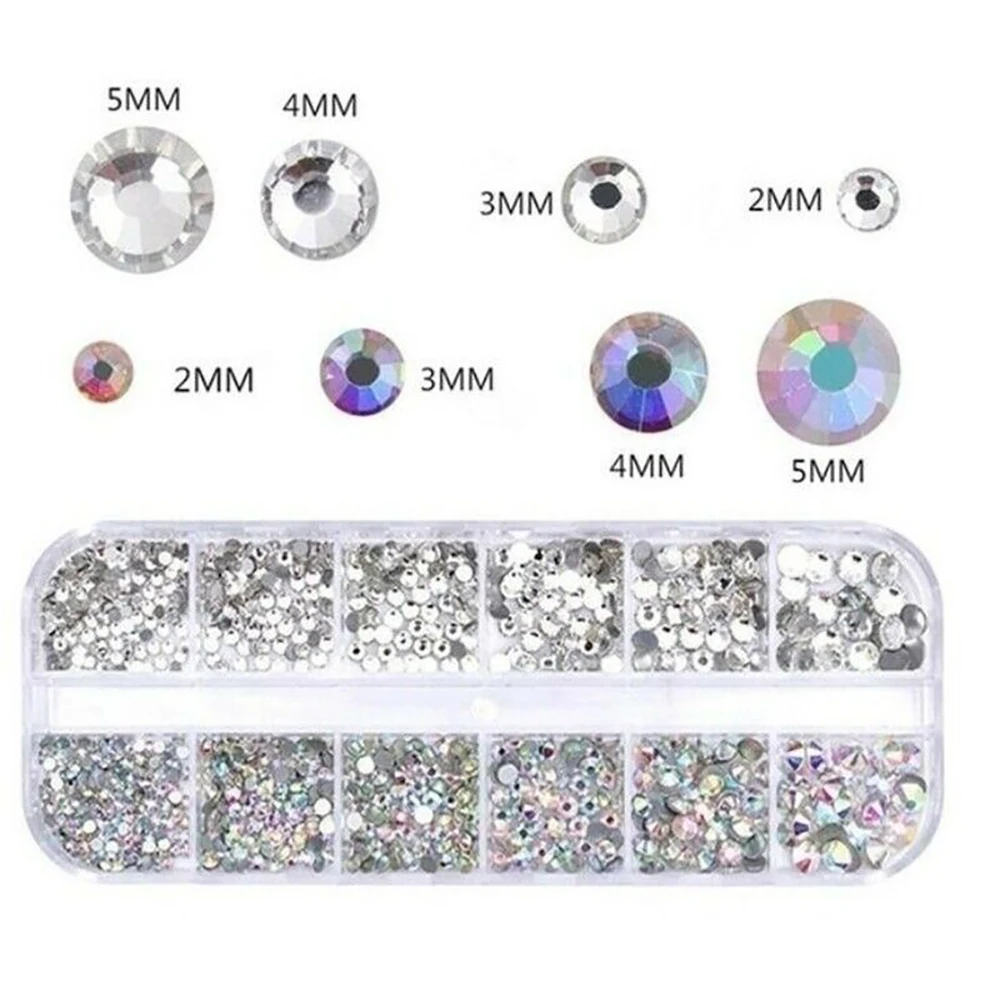 12-Mreža Polje Kristalno Okrasnih 3D Bleščice Gems Diamant Nail Art Okras Opremo Krasen Stilsko Nail Art Pripomočki