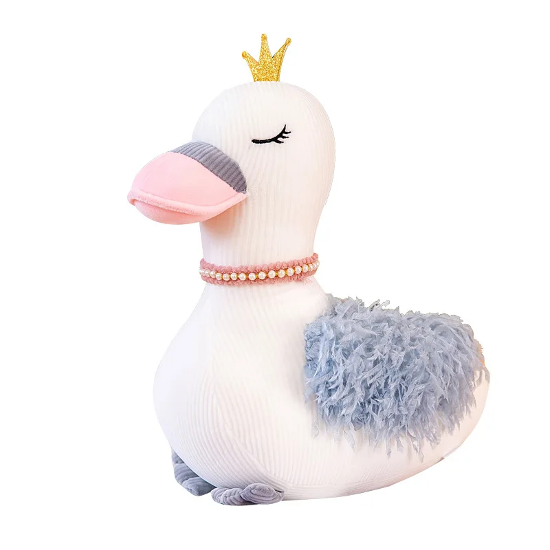 Novo srčkan 30/40/50 cm plišastih Swan s krono stufeed mehko visoko kakovost Blazino Kavč okras božično Romantično darilo za otroka ljubimec