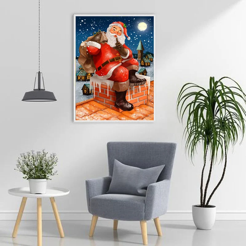 DIY 5D Diamond Slikarstvo Celoten Krog Vaja Risanka Santa Claus Vezenje Mozaik Navzkrižno Šiv Kompleti za Božično Darilo Doma Dekor