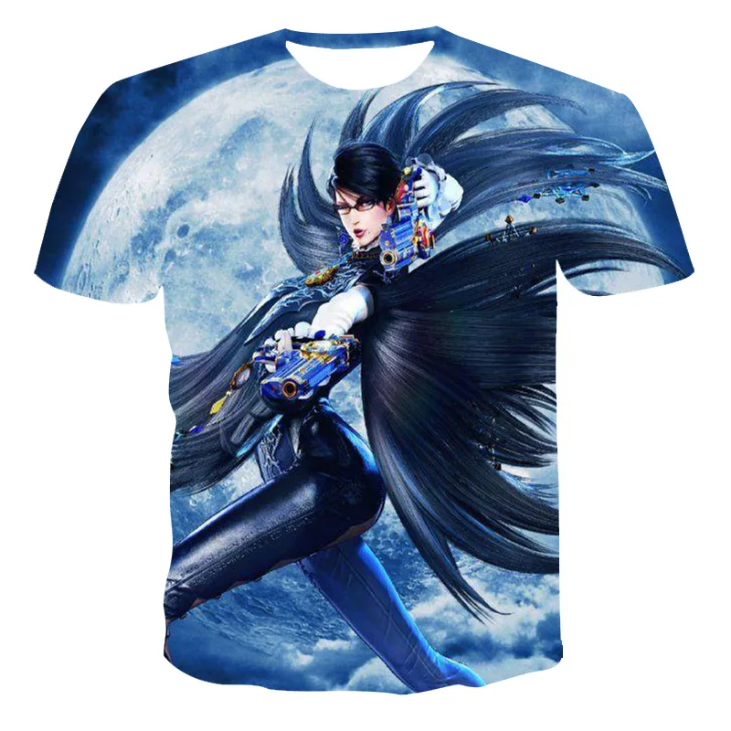 3D Moške Poletne Igre Lov Angel Witch Natisni T-Shirt Kul Stil če pogledamo Nazaj, Super Kratek Rokav Udobno Vrh Prilagajanje