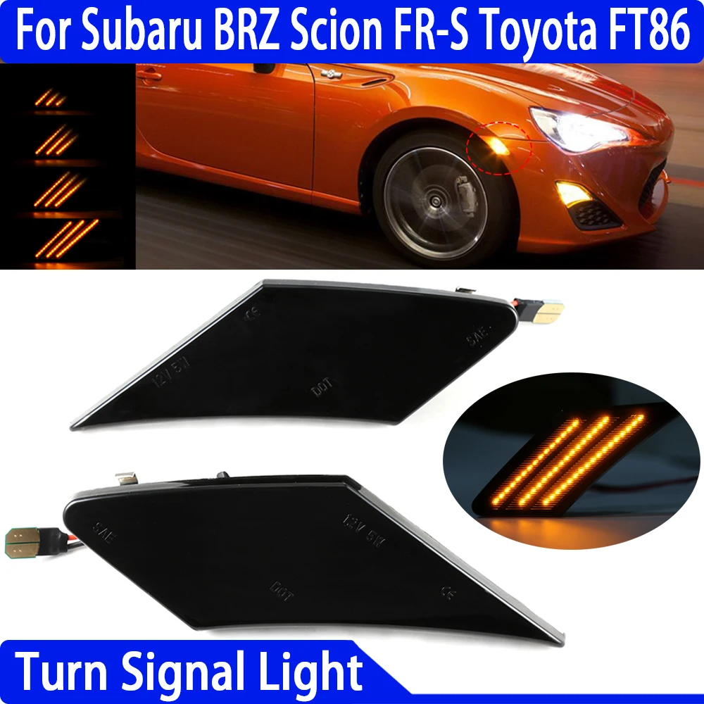 1 Par Sprednji Odbijač Blinker Dynamic Led Vključite Opozorilne Luči Strani Marker Lučka Za Subaru BRZ Scion FR-S Toyota FT86