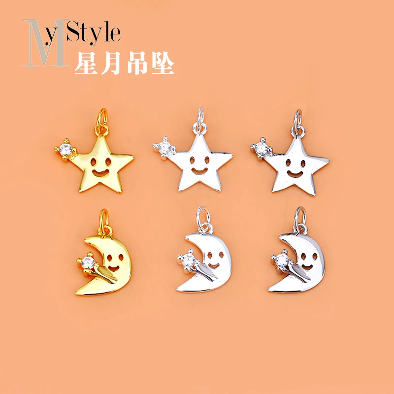 Korejski modni dodatki 925 Srebrna Zvezda, Luna Zvezde Obesek Nakit, Obesek, Zapestnico, Ogrlico, Obesek