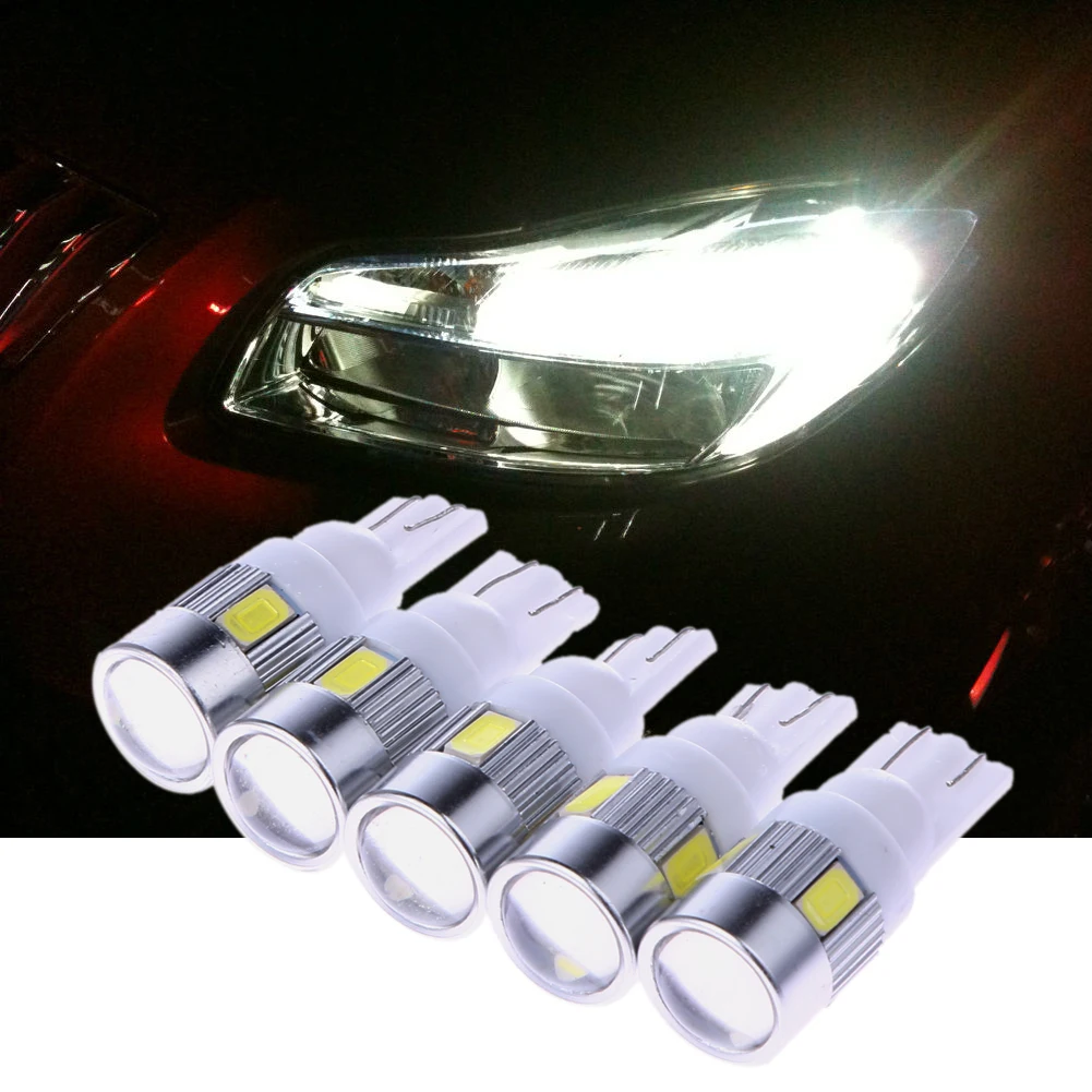 5Pcs White High Power Avtomobilske 3W LED Luči Kažejo Široko Svetlobe T10 5630 6SMD Auto Light-emitting Diode Žarnice Žarnice Oprema