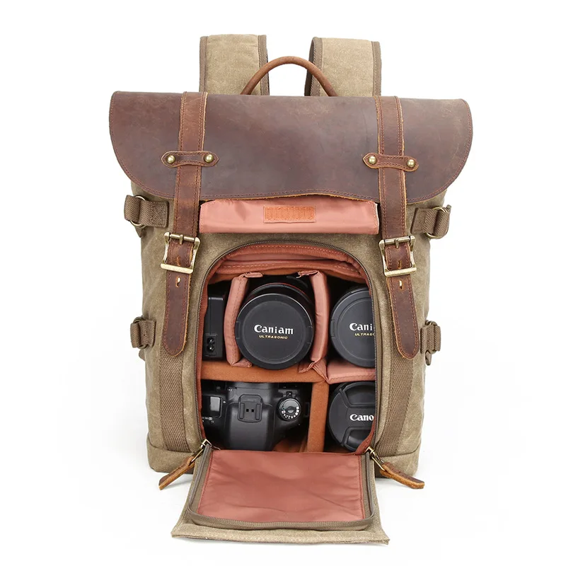 Dvojni ramenski fotoaparat torba za SLR fotoaparat torba nepremočljiva batik platno retro moda digitalni fotoaparat nahrbtnik čezmejnih