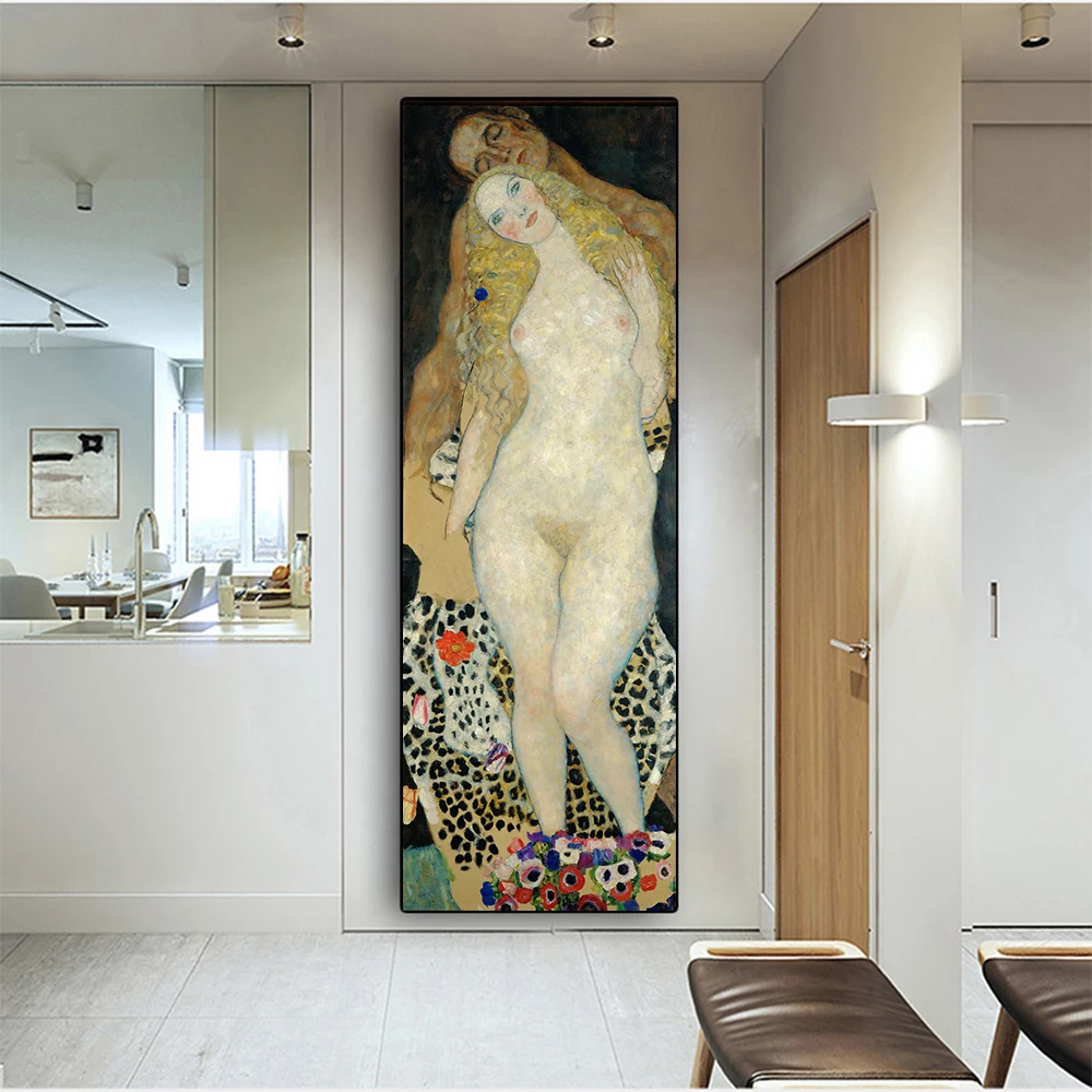 Klasična Umetnik Gustav klimt, ki jih Seksi Ženska Povzetek Oljna slika na Platno, Tisk Plakatov Sodobne Umetnosti Stenske Slike Za dnevno Sobo
