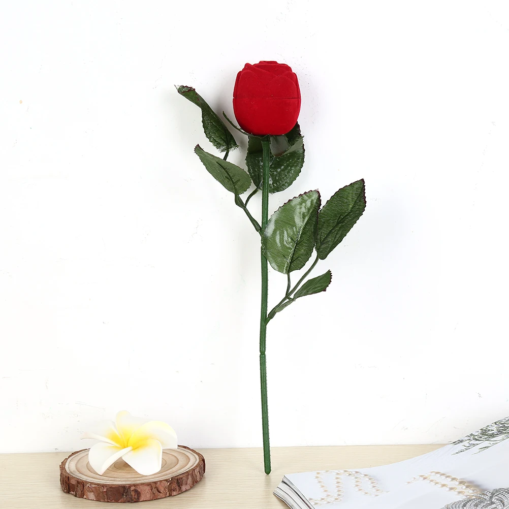 1pc Romantično Rose Obroč Polje Cvet Zgrinjati Imetnik Pakiranje Nakit Primeru Žamet Poroko Predlaga Angažiranje za Valentinovo Darilo Polje