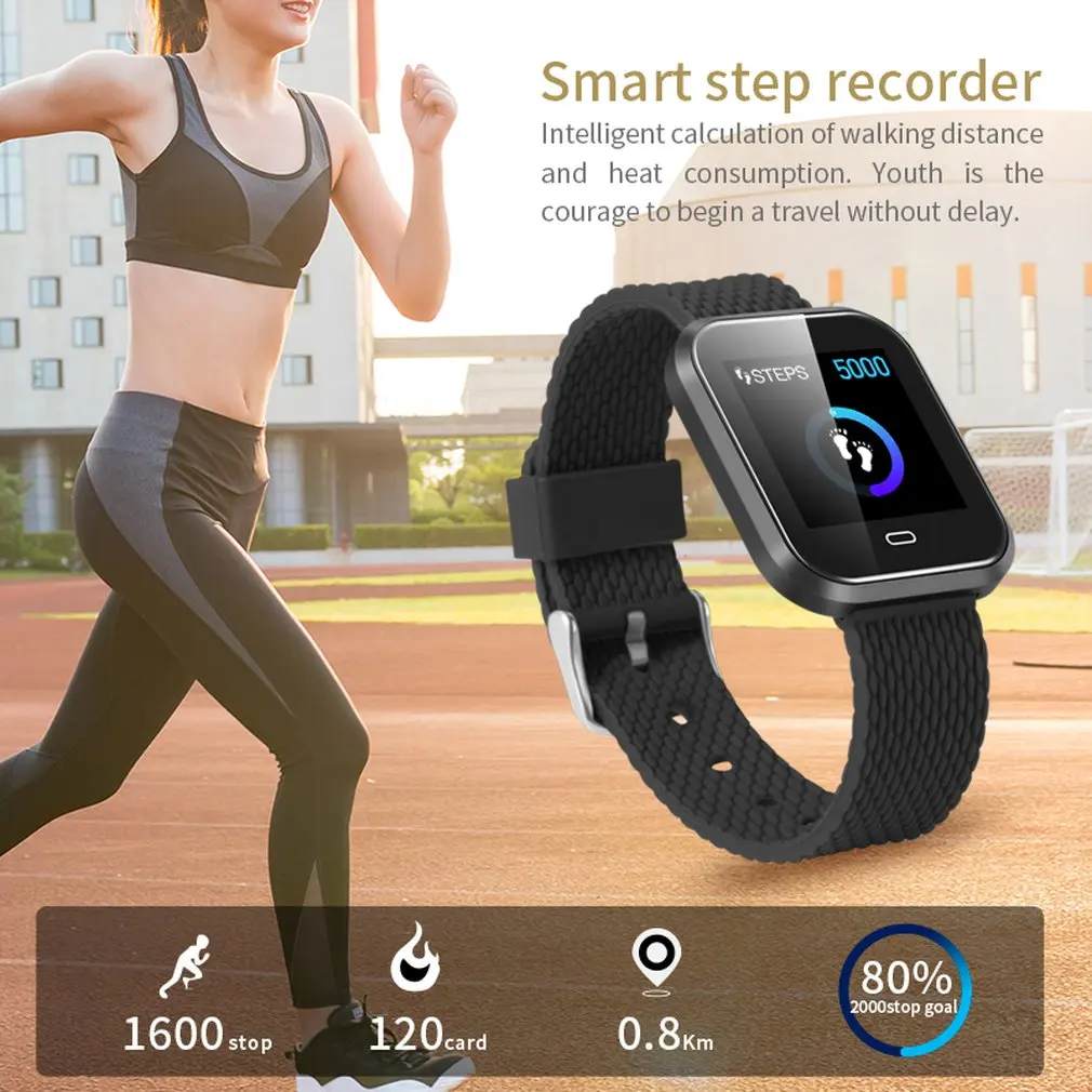 Original pametno gledati nepremočljiva barvni zaslon srčni utrip, krvni tlak fitnes tracker moda smartwatch