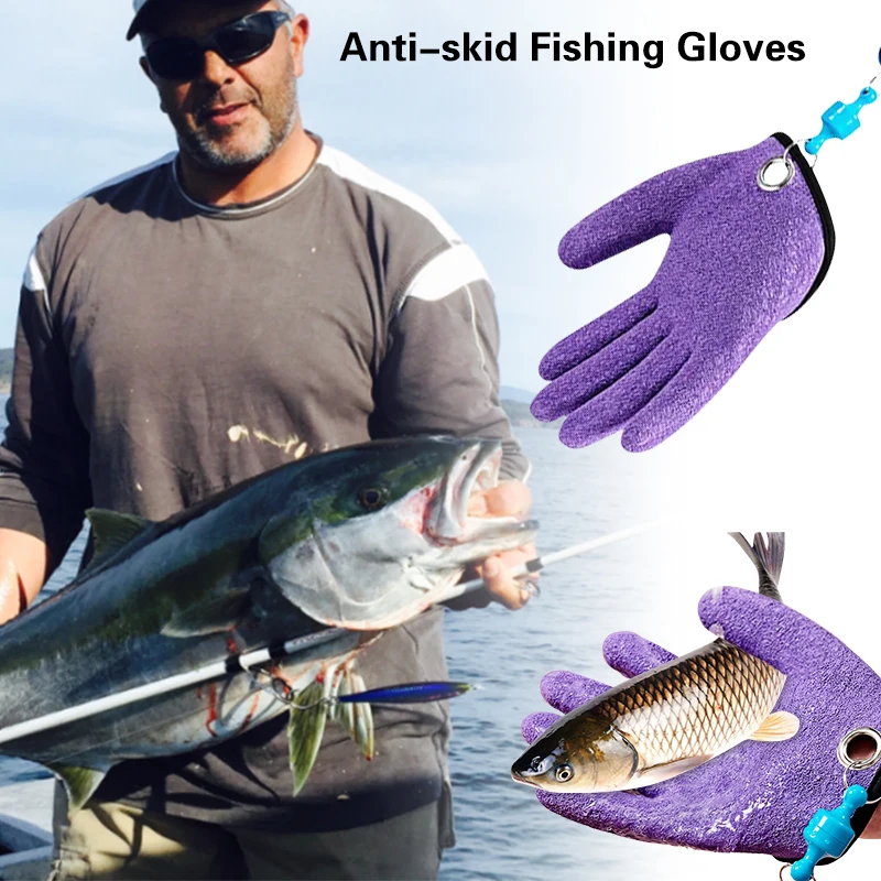 1Pc Lovljenje Rib Rokavice Anti-slip Ribič Zaščito Strani Ribiških Pripomočkov Polno Prst Ribe Rokavice
