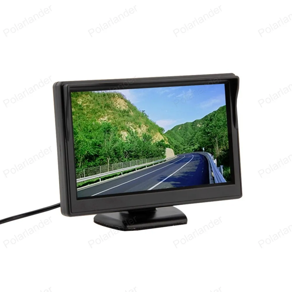 5 Palčni TFT LCD Zaslon Parkirni Avto Spremlja Pogled od Zadaj 2 Zaslon Video Vhodi Podporo VCD, DVD rearview Fotoaparat