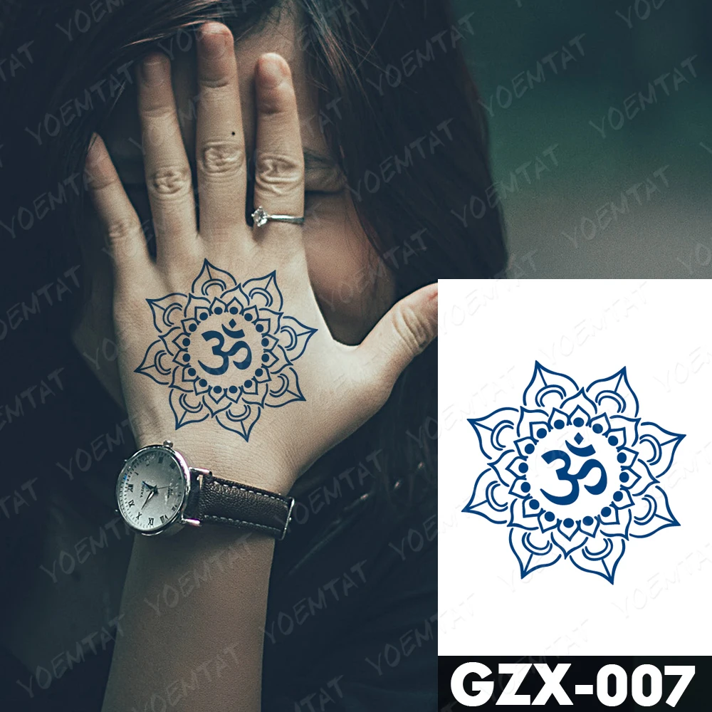Sok Trajne Nepremočljiva Začasni Tattoo Nalepke Mandala cvet Geometrijske Flash Tattoo, Moško Roko Stegno Body Art Ponaredek Tatto Ženski