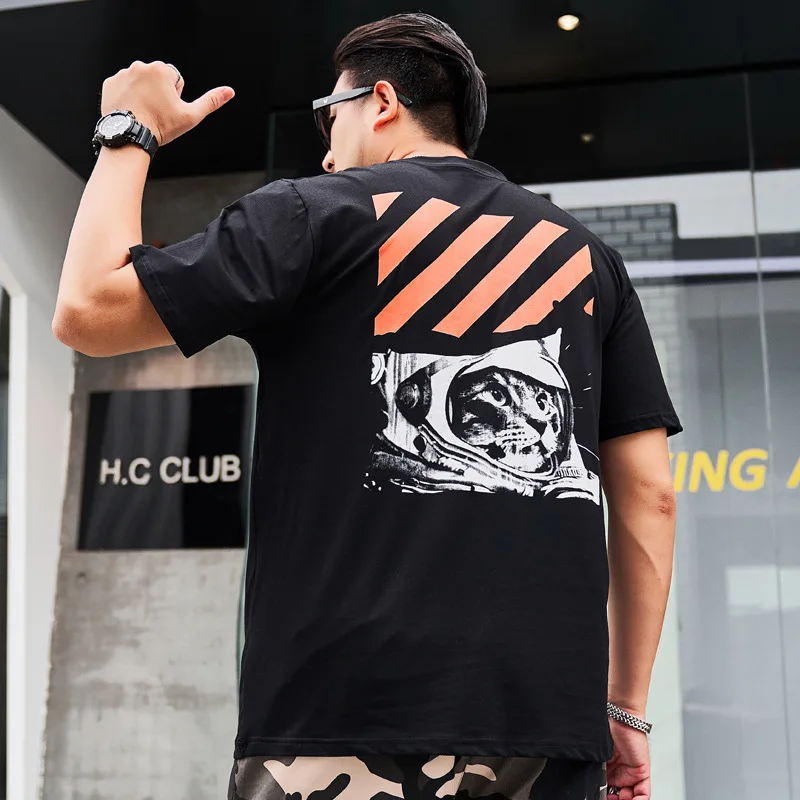 2021 Poletje Harajuku Pari Smešno Natisni T-shirt Plus velikost Bombaž Vintage oblačila Kratek Hip Hop Ulične Vse-Tekmo moških vrh