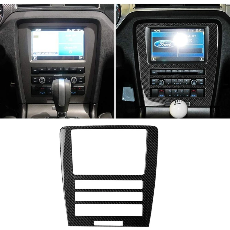 Ogljikovih Vlaken Nalepke, Centralni Nadzor CD Plošča Zajema Oblikovanje, Avto Notranje Nalepke za Ford Mustang 2009-2013