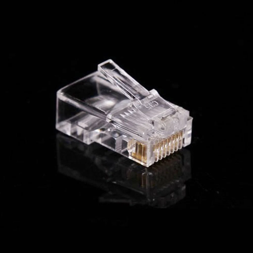 100 kozarcev Glavo Omrežni Priključek PC Kabla Modularna Oprema Zlato Oklopljen Ethernetni Jasno