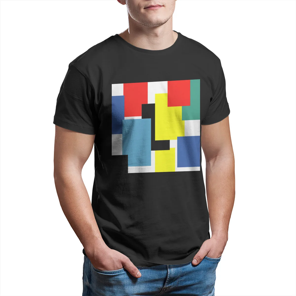 Moška T-shirt Povzetek geometrijo Moda Smešno Grafični T-majice 36853