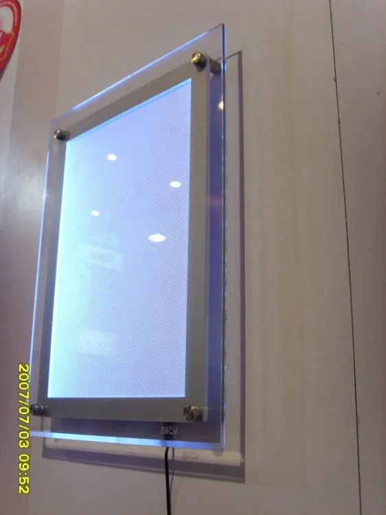 Lightbox velikosti a4 led osvetlitvijo plakat wall mount odbor, akril foto ultra-tanek lightbox