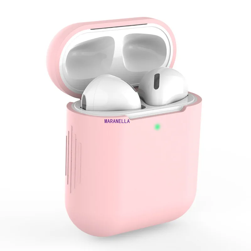 Slim Kože, Anti-padec Pokrov Za Airpods1 2 Silikona Bluetooth Slušalke Primeru Za AirPods 1 2 Slušalke Pribor Pokrov za Polnjenje Box