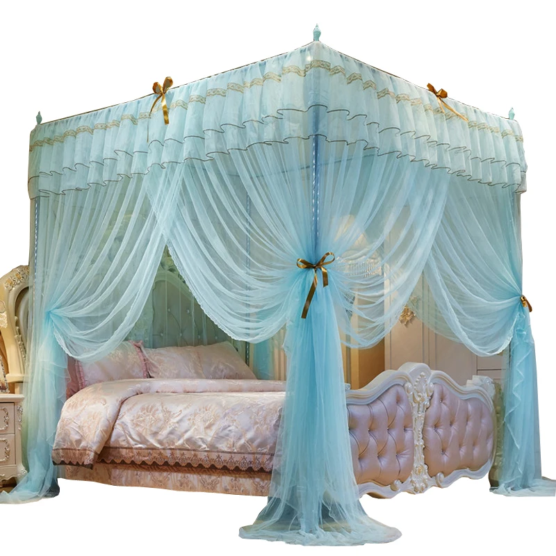 Mreža proti komarjem posteljo mreže krošnjami posteljo zavesa s štirimi vogali tri-vrata odprta klimatska naprava mreže proti komarjem okvirji kraljica kralj