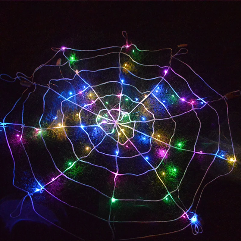 1PC Barva Svetilnosti Spider Web Halloween Duha Festival Temo Dekoracija Razsvetljava, Visoko kakovostnega Najlona Doma okrasnih Izdelkov