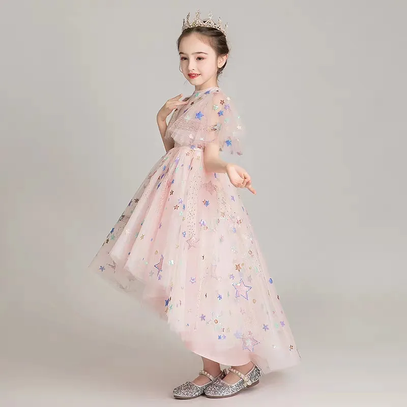 2019 Poletje Luksuzni Model Kažejo Modni Brvi Otrok Komunikacije Princesa Košat Rep Obleko Dekle Otroka Elegantno Rojstni Dan, Počitnice Obleko