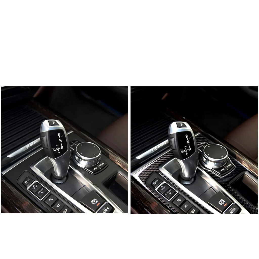 Ogljikovih Vlaken Prestavna Plošča Dekor Kritje Trim Nalepke Za BMW X5 X6 F15 F16-2017 Levi Strani Pogona