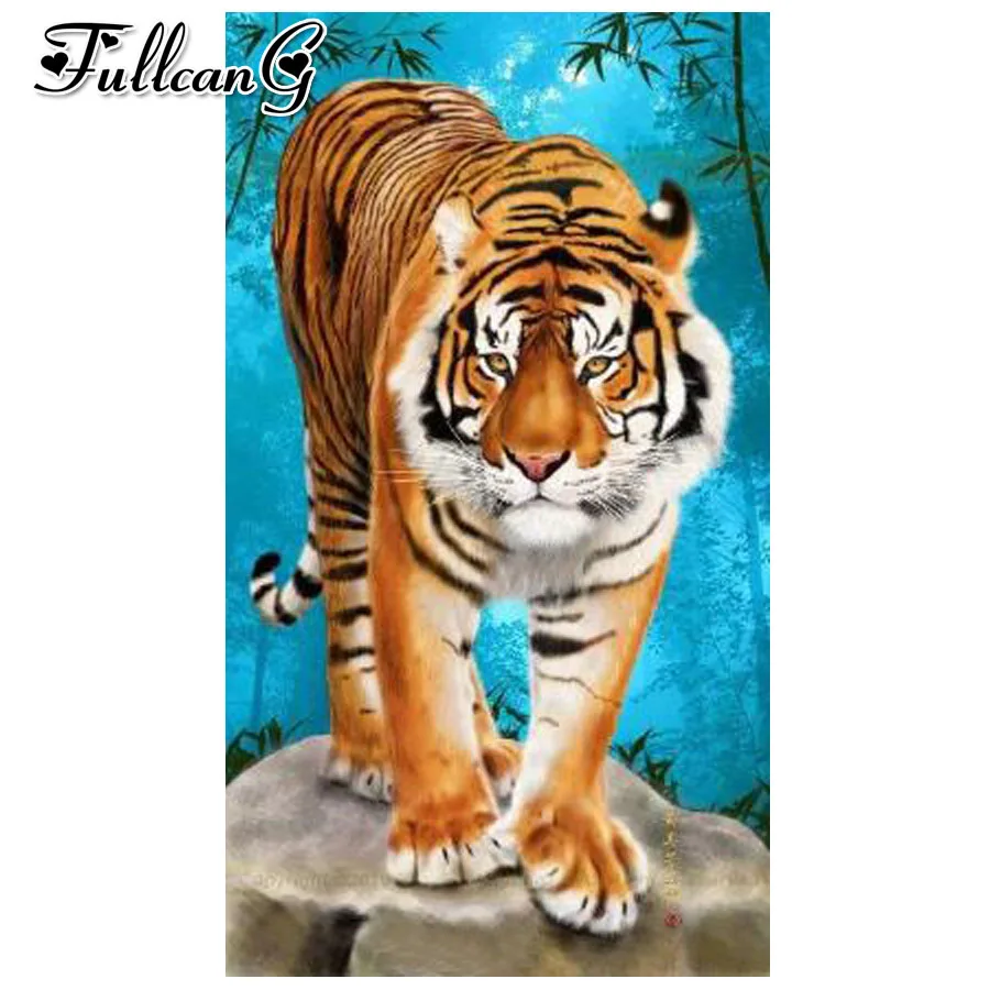 FULLCANG celoten kvadratni/krog vaja velike diy 5d diamond slikarstvo živali tiger mozaik vezenje prodaje, navzkrižno šiv umetnosti FC795