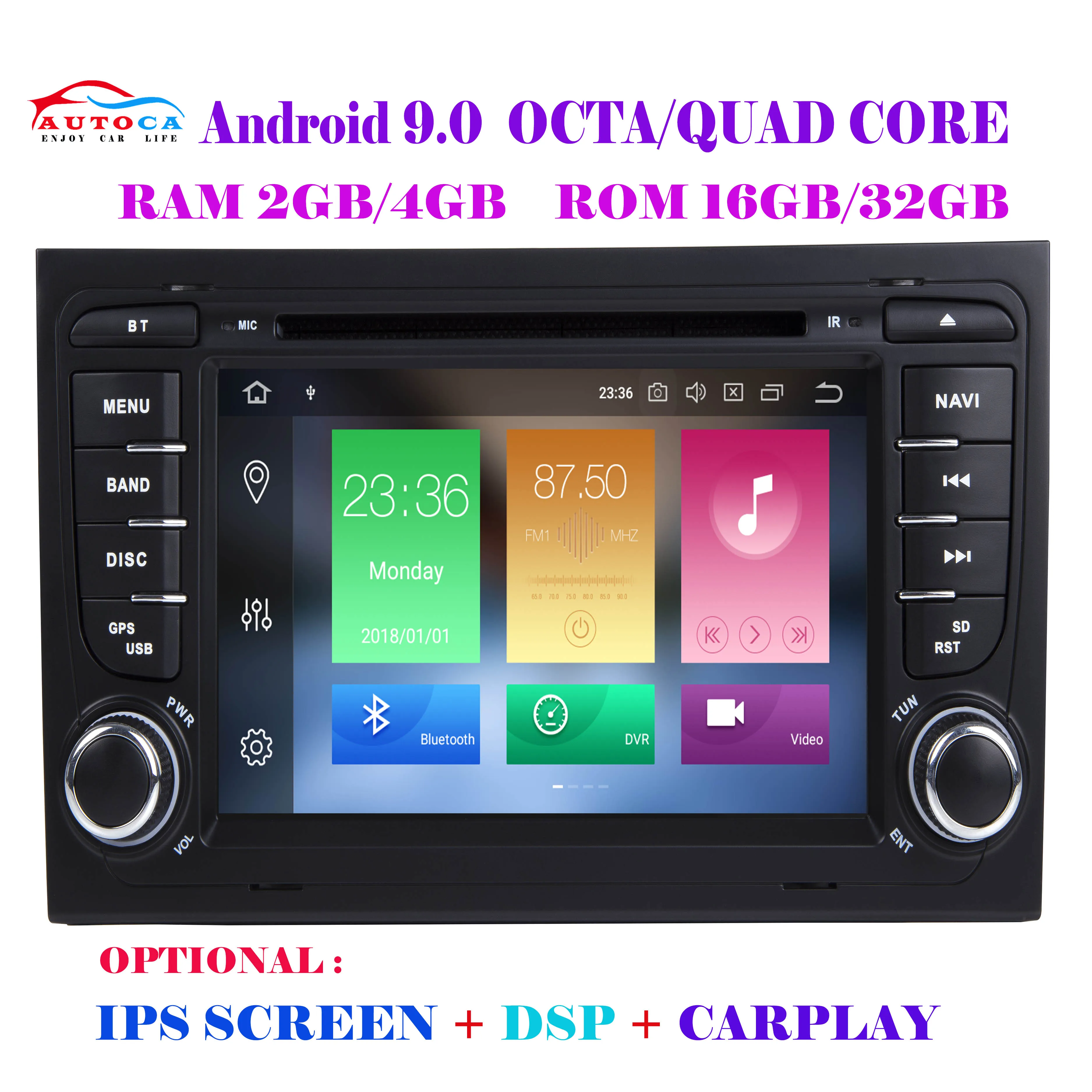 Carplay DSP IP Android 10.0 Avto DVD Predvajalnik Za Audi A4 B8 S4 B6 B7 RS4 8E 8H B9 Seat Exeo 2002-2008 GPS Navigacijo, Audio