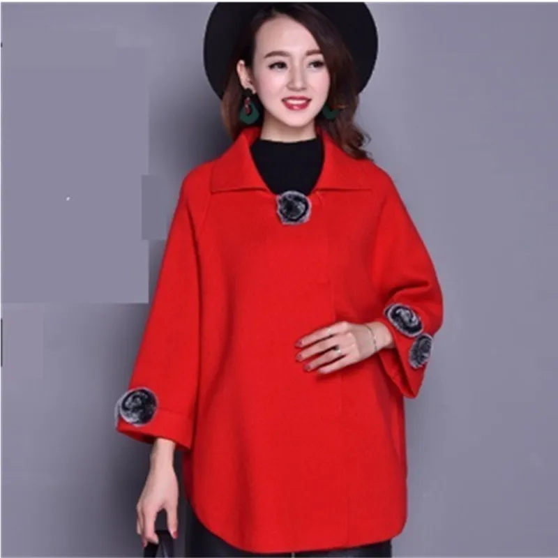 UHYTGF korejski Pozimi Ženska Kašmir Plašč 2018 Plus velikost Jeseni Mode Elegantne Dame Plašči Visoke kakovosti, še posebej ženski 304