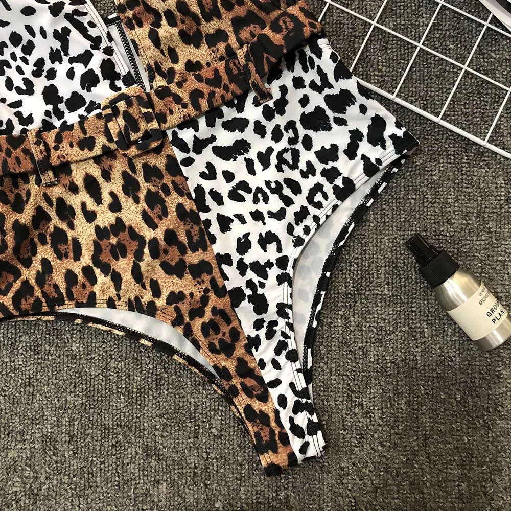 En Kos Obleka, kopalke BodySuit Leopard tiskanja Push Up Kopalke Ženske Kopalke Monokini Šivanje Globoko V Pasu Plažo