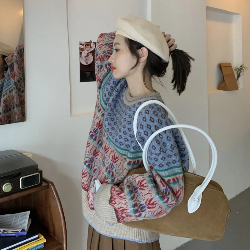 Ženski Pulover Svoboden Zunanjo Rabo Jeseni in Pozimi Leta 2020 Novi korejski Retro Slogu Japonski Nežen Puloverju Znanja
