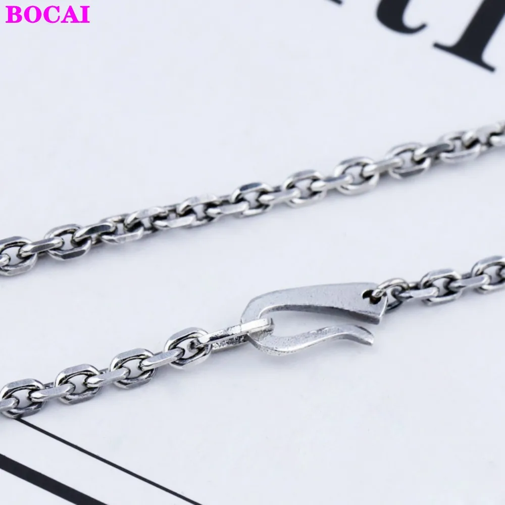 BOCAI s925 čisto srebrna ogrlica nekaj za moške in ženske ogrlice Tajski srebro ključnico verige preprosta osebnost neckalce